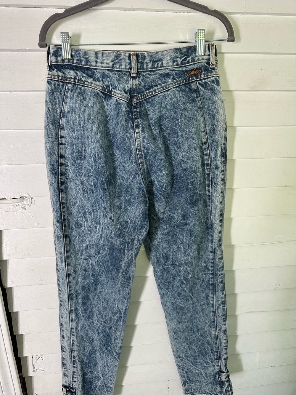 Acid Wash High-Waist Jeans - Blue vintage Chic with bows size 11